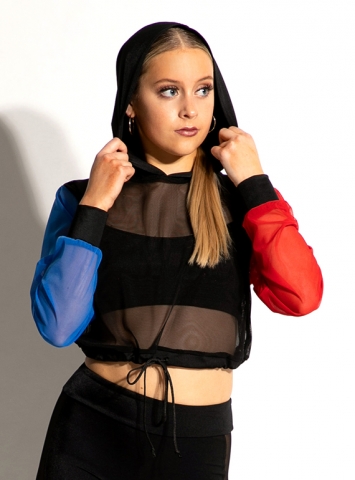 Mesh Cropped Hoodie